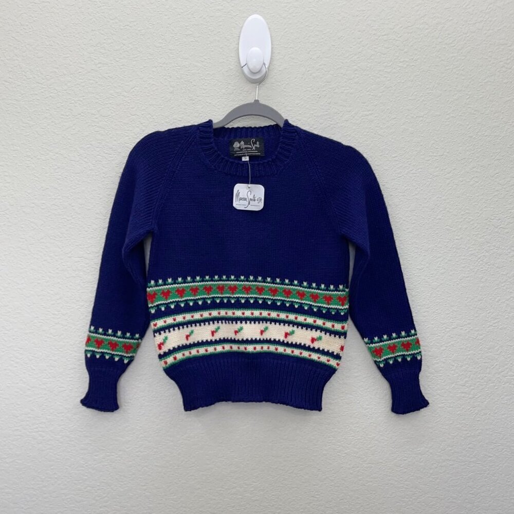 Navy Fair Isle Crewneck Sweater - Women's